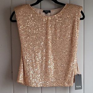 FATE Sequin Muscle Tee Blouse